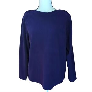 Lands' End Polartec Fleece Boat Neck Long Sleeve Sweatshirt LARGE 14-16 Purple